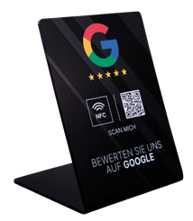 Google Bewertungs Booster Aufsteller schwarz