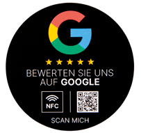 Google Bewertungs Booster rund schwarz