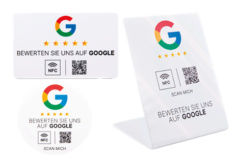 Google Bewertungs Booster rund weiß
