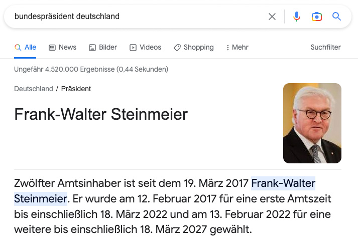 Direct Answer Google SERP