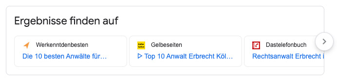 Ergebnisse finden auf Google SERP