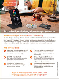 Titelbild des Flyers Google Bewertungs Booster von Greven Medien