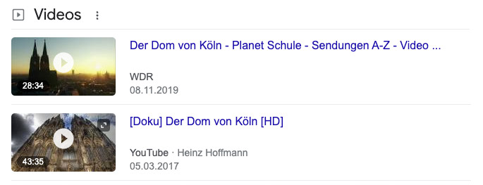 Google Video Google SERP